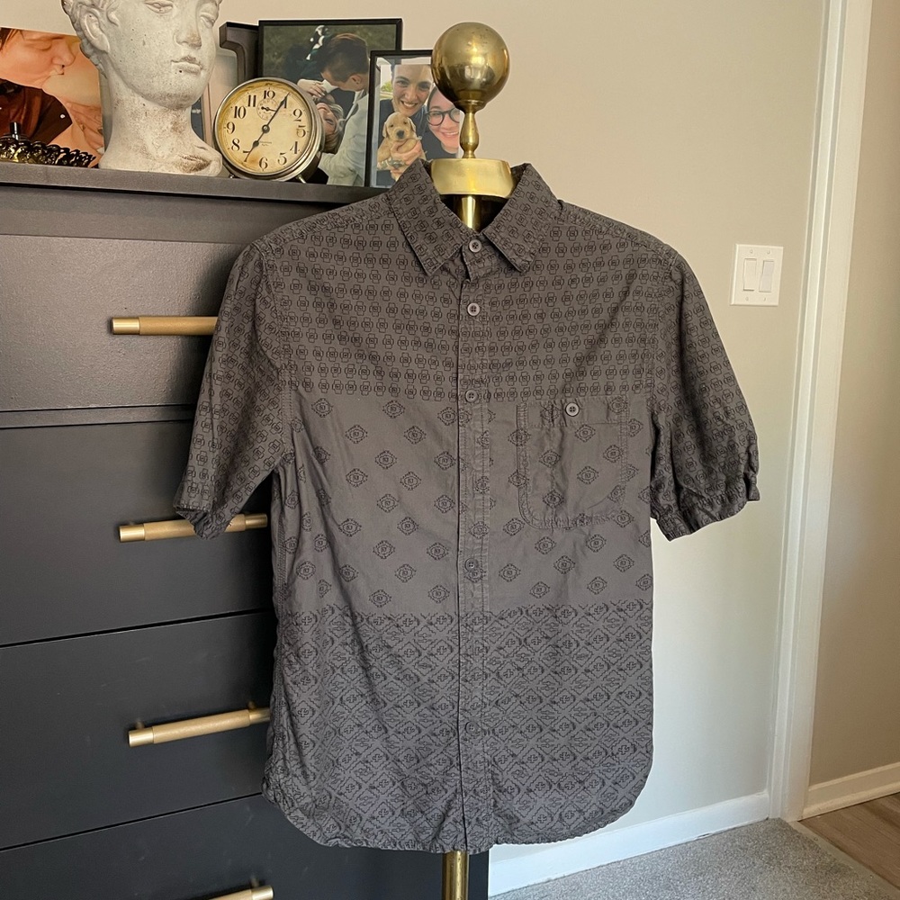 Gray short sleeve button down